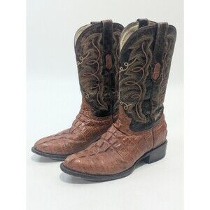 Cowtown R6094 Alligator Print Boots Cognac/Black Men's 8.5D